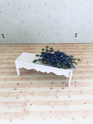 Vintage Lundby Sweden Dollhouse Furniture Side Table With Flower