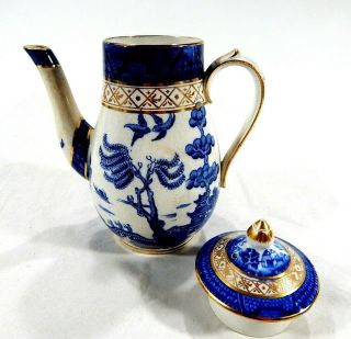 Antique BOOTHS Silicon China Real Old Willow Coffee Pot Server 5