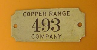 Antique Brass Mining Property Tag: Copper Range Company