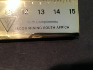 RARE BRASS ISCOR MINING CO.  OF SOUTH AFRICA COMPLIMENTARY PAPER WEIGHT 3