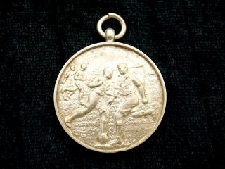 Antique Sterling Silver Watch Fob By Robert Pringle & Sons Footballers 1934