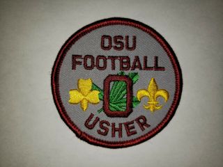 Boy/girl Scout Ohio State University Osu Usher Patch Maroon/dark Red Border