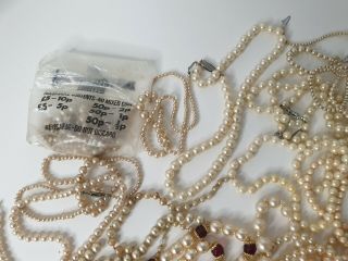 Antique or Vintage Faux Pearl Necklaces Costume Jewellery Jewelry Bundle Joblot 2