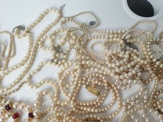Antique or Vintage Faux Pearl Necklaces Costume Jewellery Jewelry Bundle Joblot 3