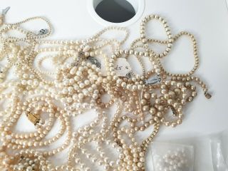 Antique or Vintage Faux Pearl Necklaces Costume Jewellery Jewelry Bundle Joblot 4