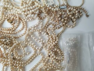 Antique or Vintage Faux Pearl Necklaces Costume Jewellery Jewelry Bundle Joblot 5