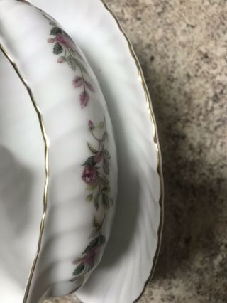 Vintage Creative Fine Bone China Gravy Boat Regency Rose Porcelain NO Wear 2