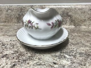 Vintage Creative Fine Bone China Gravy Boat Regency Rose Porcelain NO Wear 5