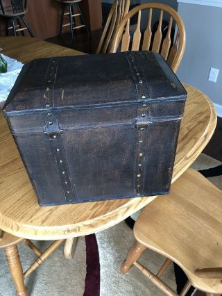 Vintage Looking Leather Organizer Filing Cabinet 2