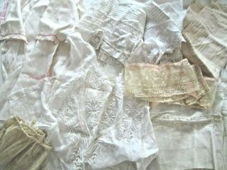 Antique Cotton Lace Trim Fabric Remnants Toddler Dress For Making Doll Clothes
