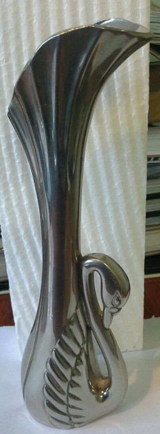 Vintage French Silver Plated Art Nouveau Swan Posy Vase