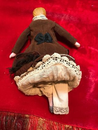 Antique Clay Chalk Hand Painted 9” Doll 7