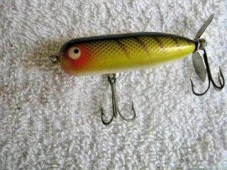 Rare Old Heddon Baby Torpedo Topwater Prop Lure Lures Perch Scale