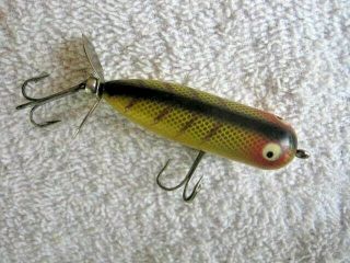 Rare Old Heddon Baby Torpedo Topwater Prop Lure Lures Perch Scale 4