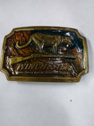 Vintage Winchester Brass Belt Buckle 