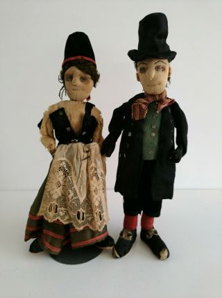 Antique Randers Bondedukker Stockinette Ethnic Dolls Creepy Halloween Gothic 5