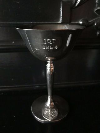 Vintage Sheridan Silverplate Goblet Chalice Award Trophy 1st Place Engraved 1964