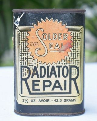 Vintage Tin Can Solder Seal Radiator Repair Antique Collectible Tin Cans Gas Oil