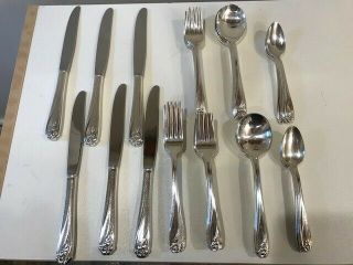 36 Pc Vintage 1847 Rogers Bros Silverplate Daffodil Silverware Place Setting 6