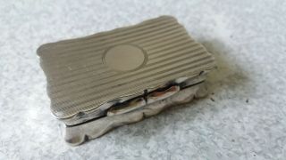Antique Silver Plated Snuff Box - Engine Turned - 2 X 1 1/4 Inches