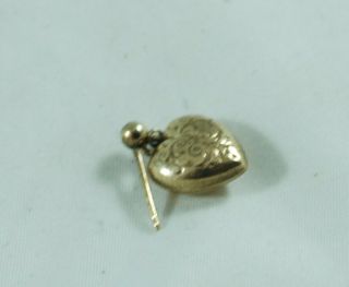 Antique 9ct Yellow Gold Heart Earring 0.  7g 1cm X 1.  2cm A602017