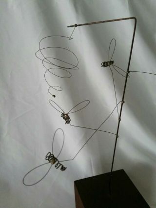 Vintage 70s Kinetic Wire Bumblebee Sculpture By John Van Matre Retro Mod Popart