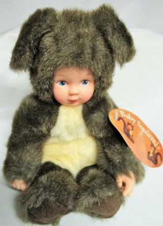 9 " Anne Geddes Baby Squirrels Doll With Mfg Hang Tag Attached