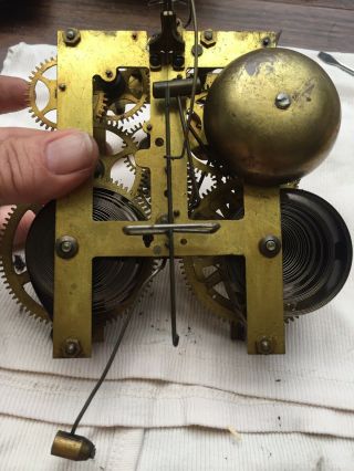 Fine Antique Sessions Mantle Clock Movement With Bell