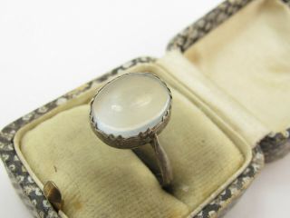 Vintage Art Deco Antique Sterling Silver & Moonstone Ring