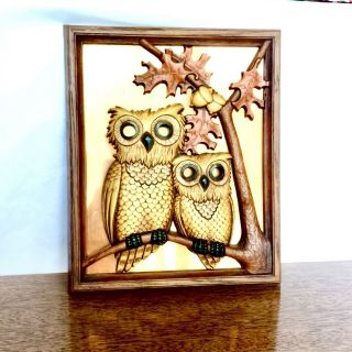 Coppercraft Guild Wall Hanging Art Two Owls Vintage 70’s Mcm Mid Century Modern