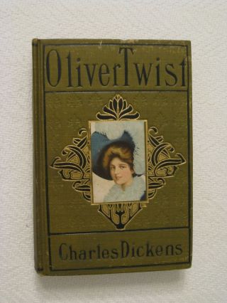 Vintage Oliver Twist Charles Dickens Book Green Hc Hurst & Company (no Date)