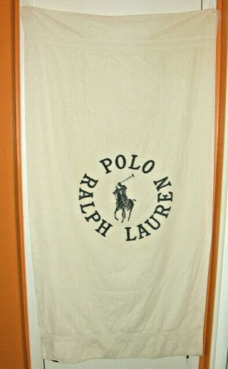 Vintage Polo Ralph Lauren Classic Pony Logo Beach Towel Large 100 Cotton Usa