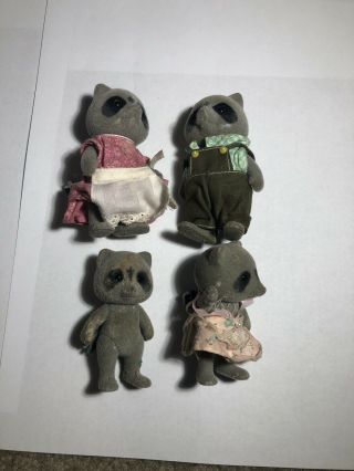 Calico Critters Vintage Raccoon Family 1980s