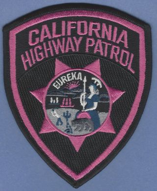 Chp California Highway Patrol Police Patch Pink Cancer Awareness