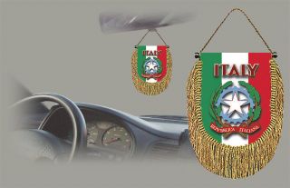 Italy Rear View Mirror World Flag Car Banner Pennant