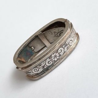 Antique Victorian Solid Sterling Silver Scarf Clip Cravat Slide Vtg Jewellery