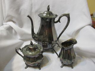 Vintage Magic Rose 1847 Rogers Bros Is Silverplate Tea/coffee Set Creamer Surgar