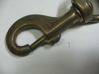 Vintage Brass Swivel Eye Snap Hook Clip Spring Loaded With Brass Rope Clamp 5