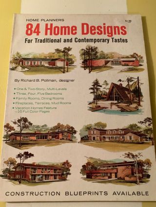 Home Planners 1972 84 Atomic Ranch Vintage House Plans Traditional