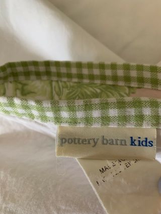 VTG Pottery Barn Kids Pink Gingham Green Drape Panel Pink 44 x 96 French Country 8