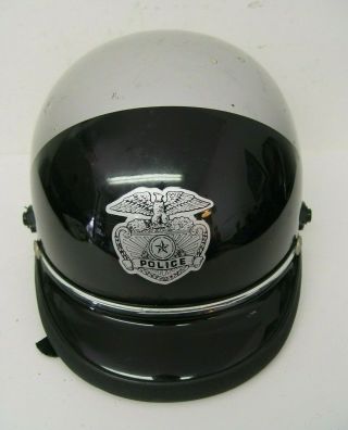 Vintage Police Motorcycle Helmet With Visor,  Grey / Black,  Seer (?)