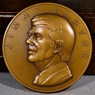 1977 Jimmy Carter Inauguration Inaugural Medal Antique Bronze W/box & Papers
