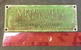 Fantastic Metropolitan Vickers Electrial Co Advertising Sign (d8)