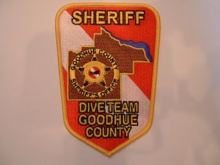 Goodhue Co.  Sheriff Dive Team Police Obsolete Cloth Shoulder Patch Minnesota Usa