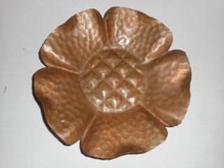 Vtg Hammered Copper Bowl With Makers Mark