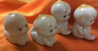 Adorable Vintage Kewpie Doll Baby Ceramic Salt and Pepper Shakers Japan 2