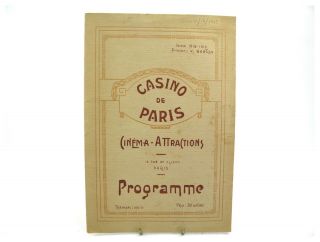 Antique Programme Theatre Casino De Paris Cinema Attractions V Barton