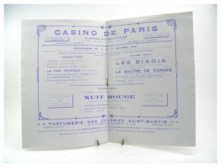 Antique programme Theatre Casino De Paris Cinema Attractions V Barton 4