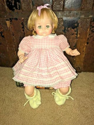 Vintage 1965 Madame Alexander 18 " Pussy - Cat Doll Pink Tagged Dress