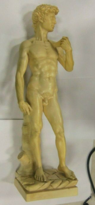 Vintage Signed A Santini Michaelangelo Statue Of David Italy